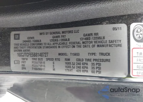 2011 Chevrolet Colorado 1Lt z USA, uszkodzony, nr VIN 1GCJTCFE5B8140727